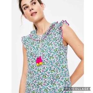 Boden Pink & Teal Floral Tank with Tassels-4